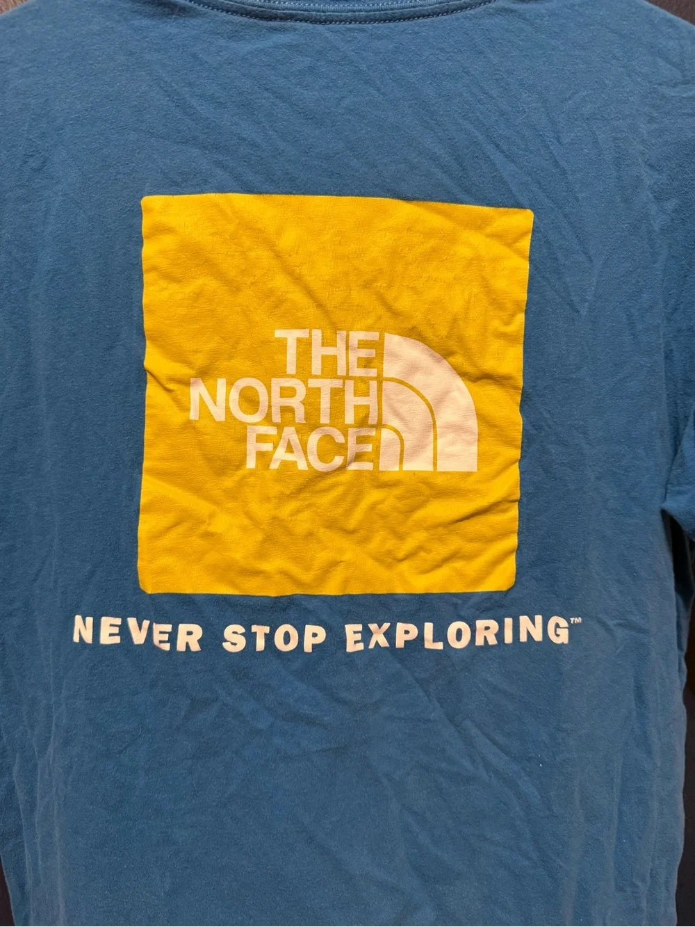 The North Face Men's Short Sleeve Tee - Sky Blue with White Logo